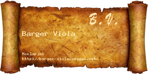 Barger Viola névjegykártya